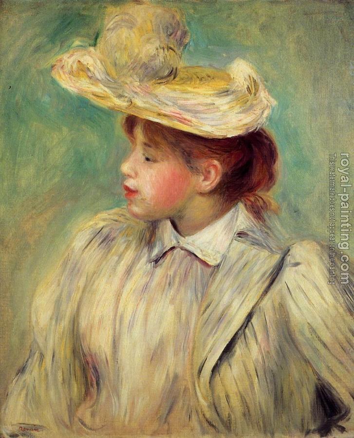 Pierre Auguste Renoir : Young Woman in a Straw Hat